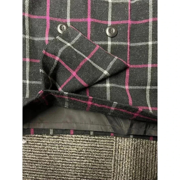 Ann TaylorTrendy Black & Pink Plaid Mini Skirt with Button Details - Y2K  Style - Picture 3 of 4